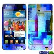 Купить наклейку на Samsung Galaxy S2 I9100 Синие квадраты